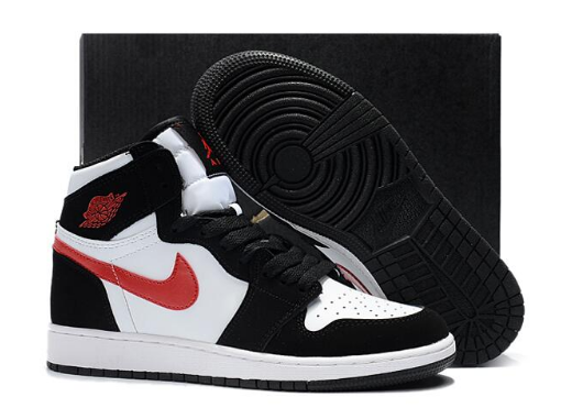 2017 Girls Air Jordan 1 GS Black White Gym Red Shoes